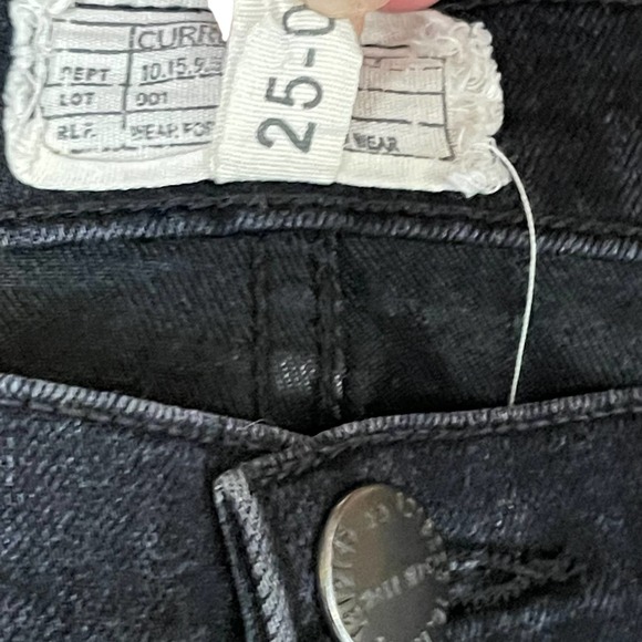 Current/Elliott The Stiletto Jeans Size 25-0 Skinny Crop Black‎ Stretch 27X27 - Picture 5 of 8